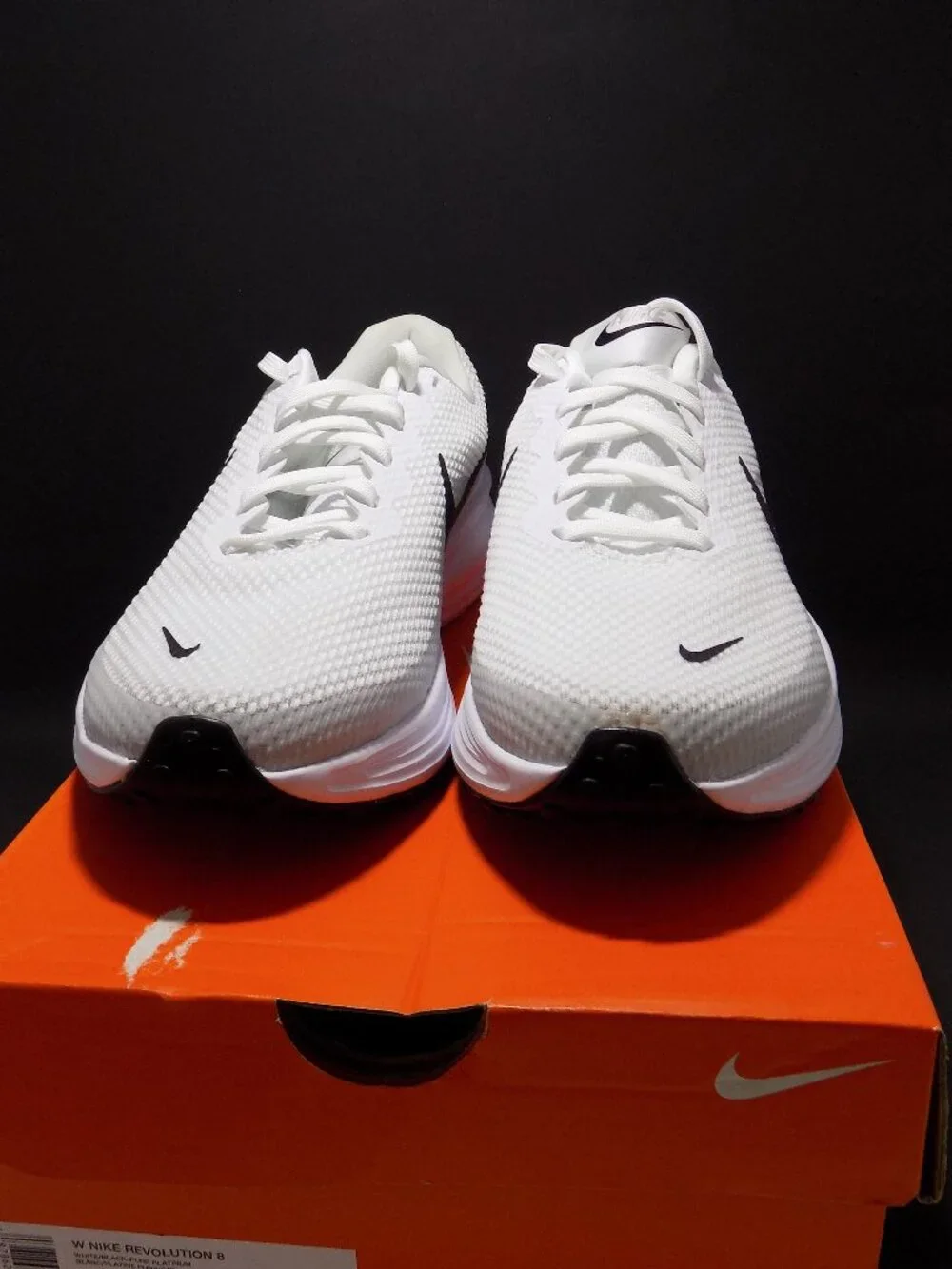 Nike Revolution 8 White/Black Platinum Shoe - Women's Size 7.5
